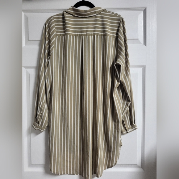 Susan Graver Womens Lagenlook Striped Button-Up Shirt Size 12 - Picture 2 of 5